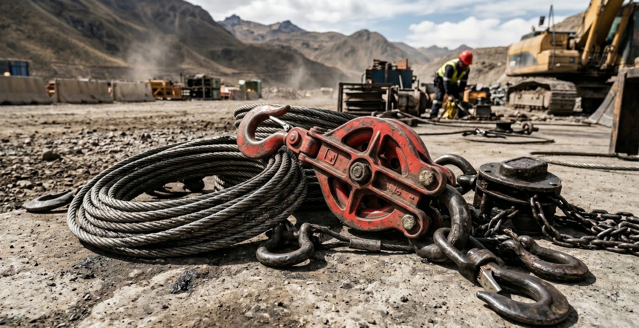 Pastecas mineras, tecles, cables de acero y eslingas para izaje
