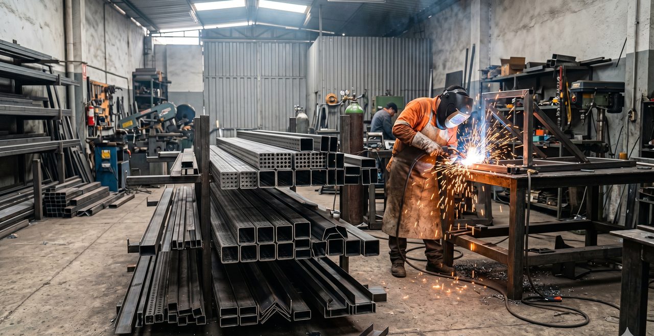 Tubería perforada CNC, perfiles plegados y estructuras metálicas
