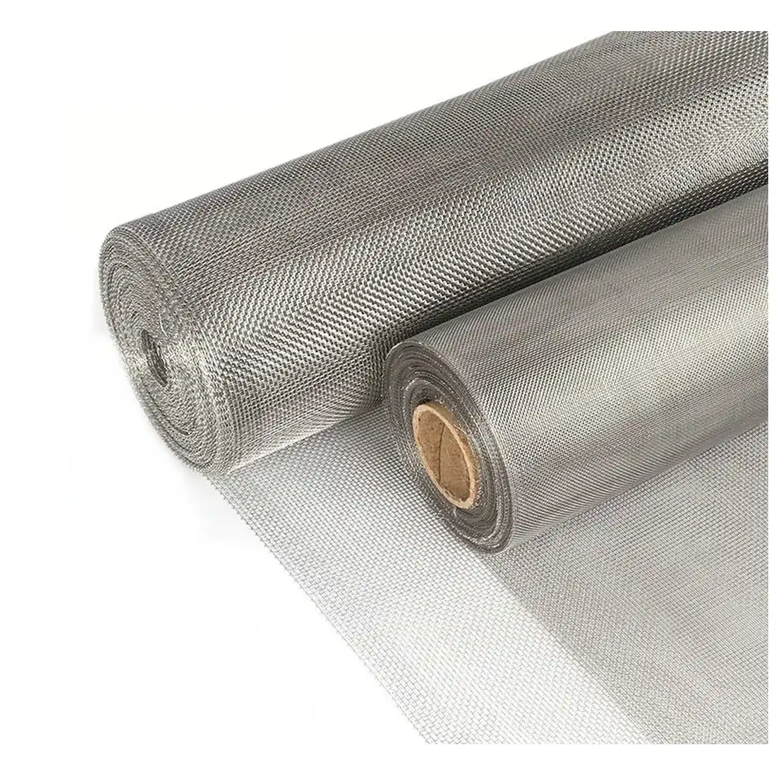 Malla tejida de acero dúplex con estructura de precisión para filtración química industrial.