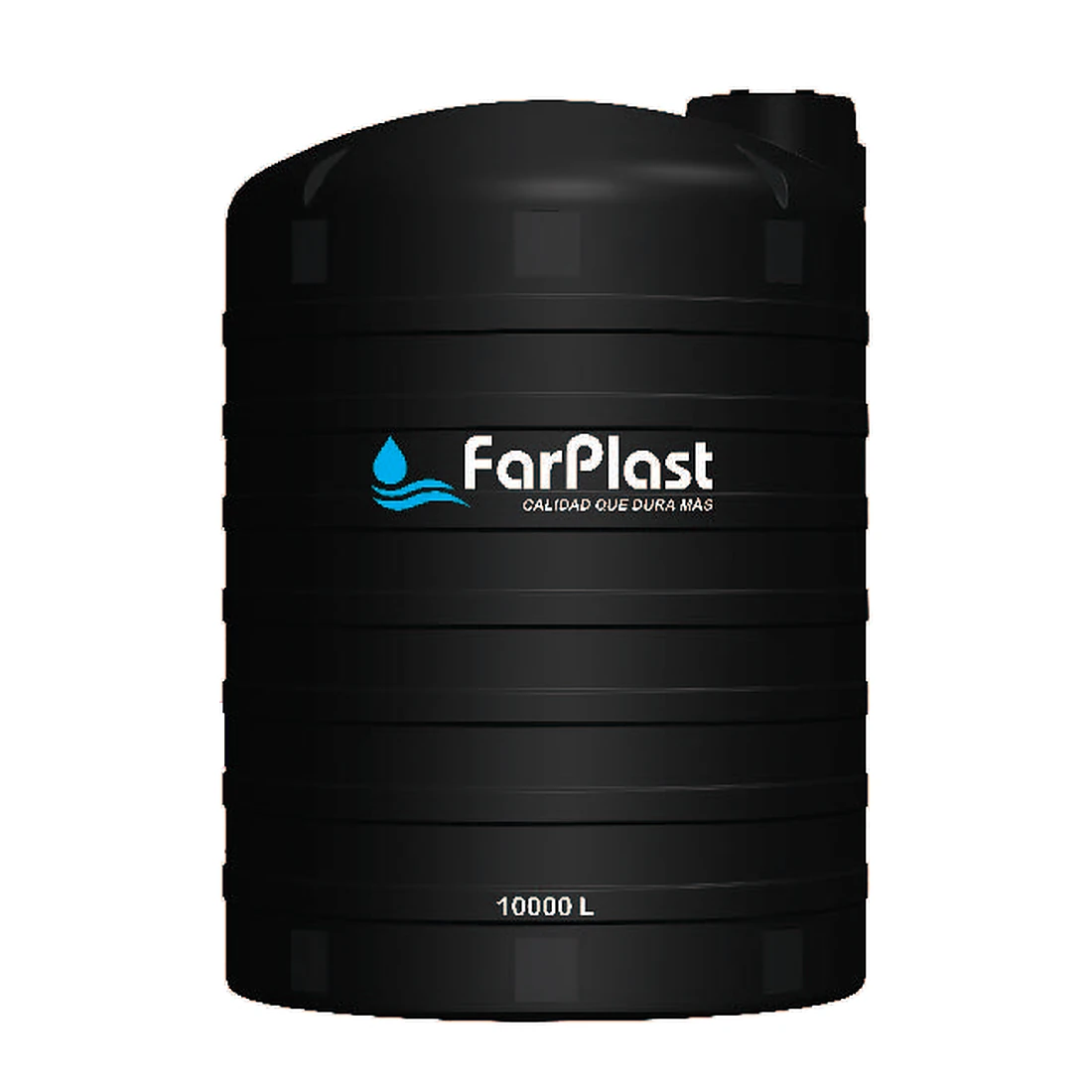 Tanque industrial para agua FarPlast de 10,000 litros en polietileno negro