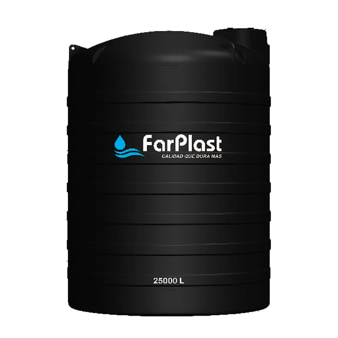 Tanque industrial para agua FarPlast de 25,000 litros en polietileno HDPE negro